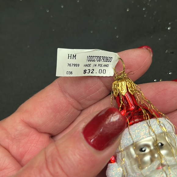NWT Gorgeous Hand Blown Glass Holiday Santa Ornament. Very Detailed. - Picture 6 of 13